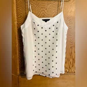 Banana Republic Ivory Black Polka Dot Chiffon Camisole Layered Tank Size 6